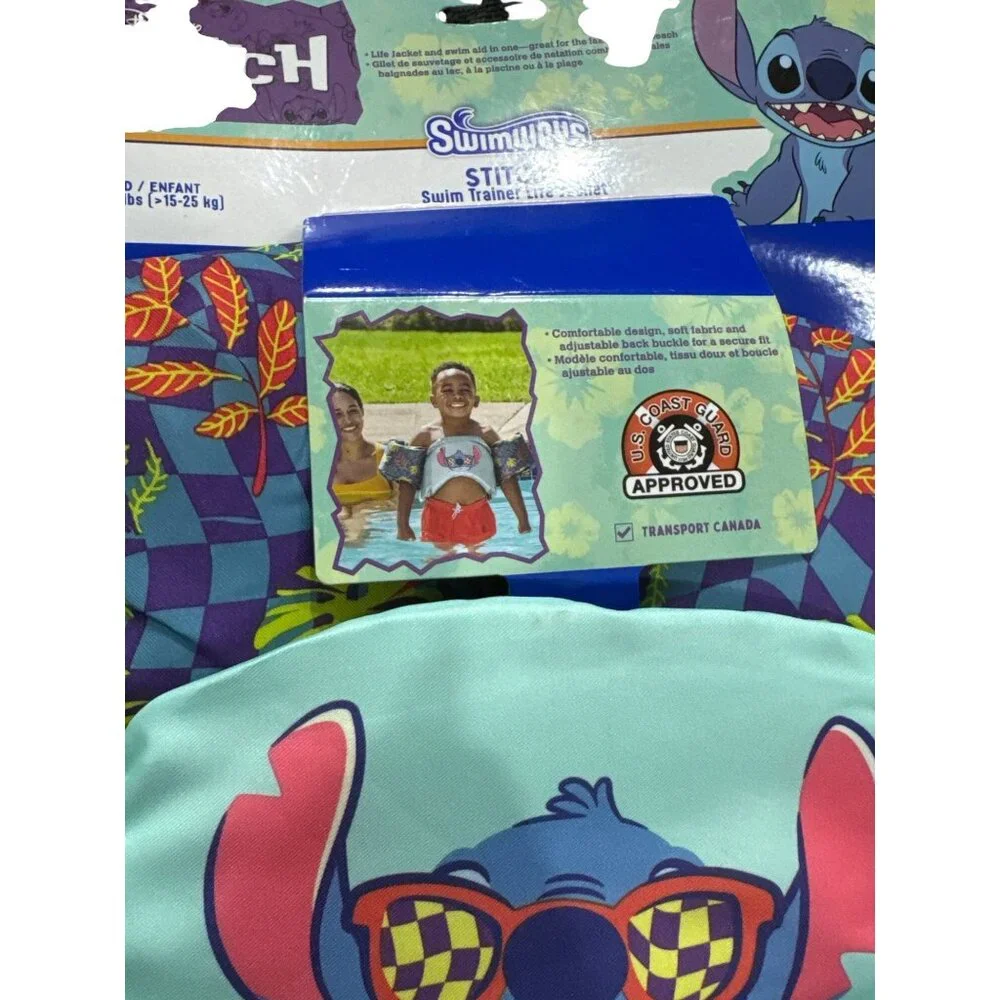 Disney Stitch PFD Swim Trainer: Kids Life Jacket Vest 33-55 lbs